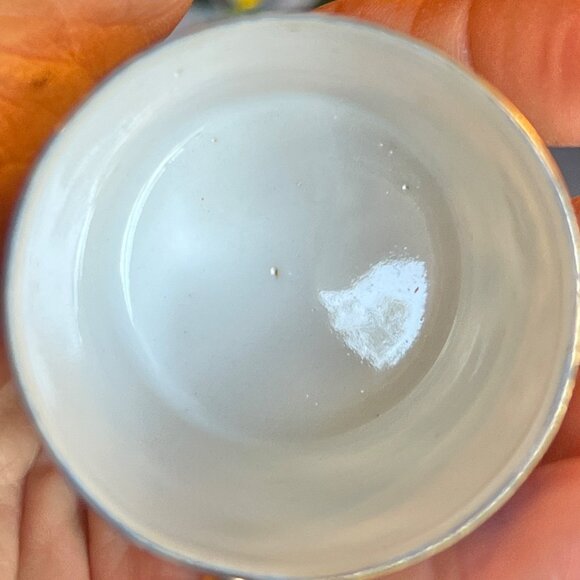 SGK China Porcelain Demitasse Cup With Gold Floral & Blue Band Design Occupied J - Picture 7 of 8